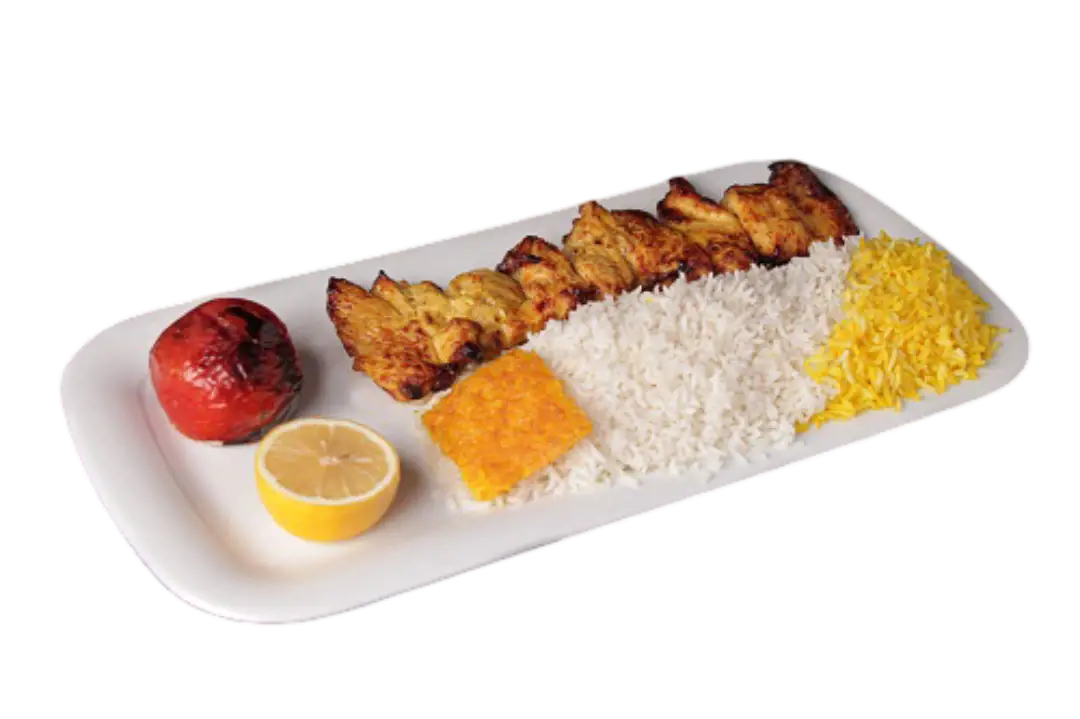 چلو جوجه کباب زعفرانی